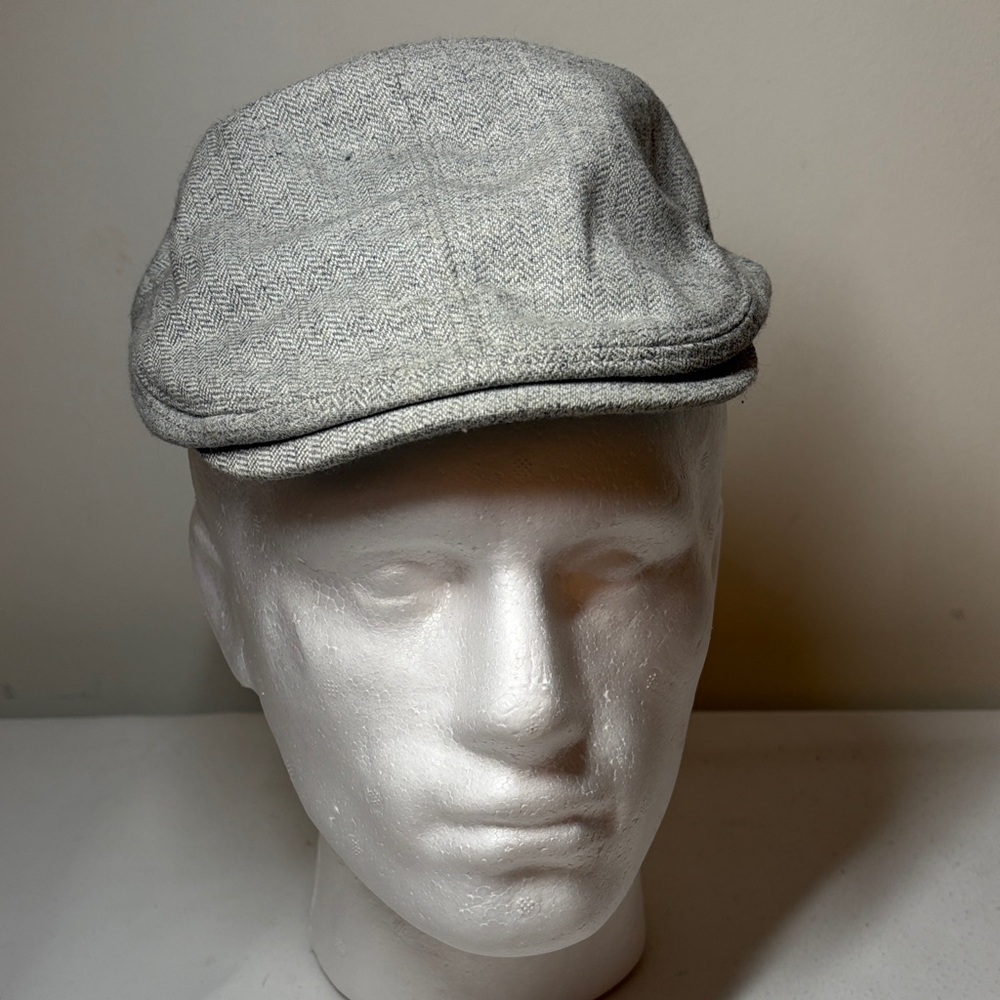 Target Gray Herringbone Wool/Rayon Flat Cap M/L
